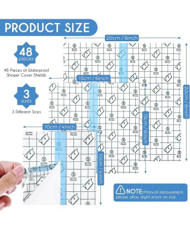Transparent Waterproof Adhesive Bandages - 48 Pieces - 3 Sizes: 8x8, 6x6, 4x4 Inch - Buy Online on GoSupps.com
