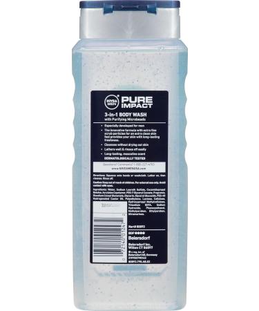 Nivea Men Pure Impact Lot de 3 gels douche 3 en 1 40 ml - Buy Online on GoSupps.com