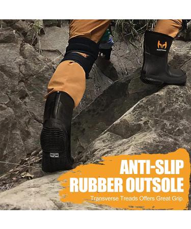 Hunthor Men's Rubber Boots with Steel Shank - 6mm Neoprene Insulated, Waterproof Work Boots for Hunting, Gardening, Farming, Fishing - Size 9 - Buy Online on GoSupps.com