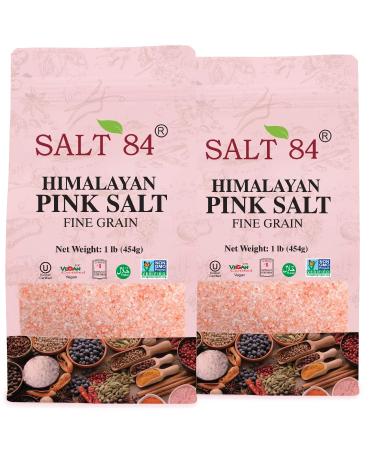 Himalayan Chef Pure Pink Salt Fine Grain, Coarse, 1 Pound (Pack of 2)