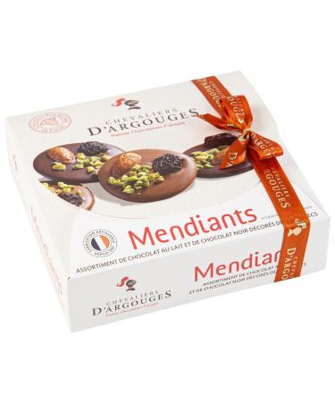 CHEVALIERS D'ARGOUGES French Master Chocolatiers - Beggars assortment set with dried fruits dark chocolate 70% and milk 33