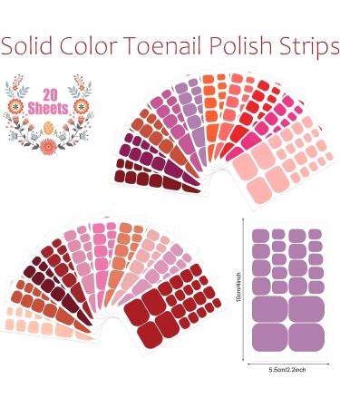Buy JERCLITY 440 Pieces Toe Nail Stickers - Pink & Red Solid Color Nail Wraps for Women Girls & Kids - Self-Adhesive Polish Strips with Nail File - Perfect for Easy DIY Manicures - Buy Online on GoSupps.com