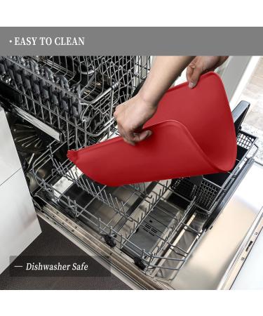 Reopet Waterproof Silicone Pet Feed Mat - Elevated Edges for Dogs & Cats | 60x40 cm Red - International Shipping Available - Buy Online on GoSupps.com