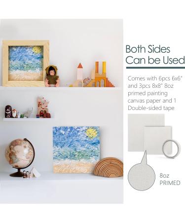 LotFancy Cradled Wood Panels 8x8 - 6 Pack for DIY Painting Craft | Square Wooden Canvas Boards - 9 Primed Canvases, 1 Tape Roll - Buy Online on GoSupps.com