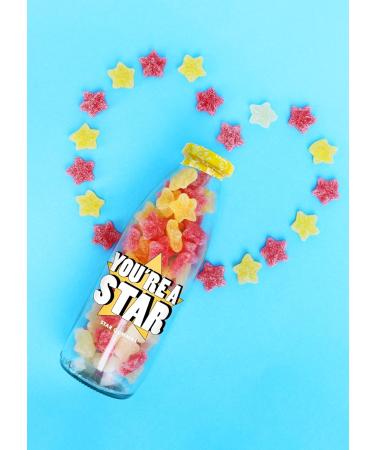 'You're a Star' Fizzy Cherry and Lemon Flavoured Stars Sweet Candy Bottle - 350g - Buy Online on GoSupps.com