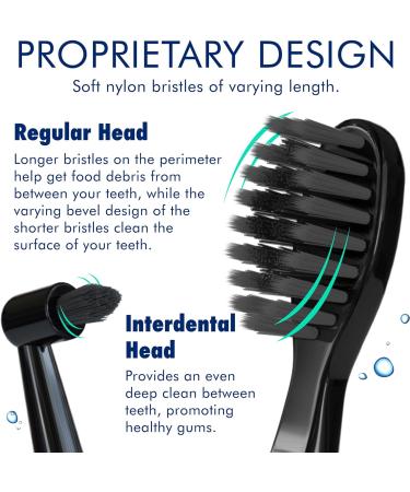 Sonic-FX Solo Electric Toothbrush + 10 Brush Heads | Interdental Charcoal Bristles | Rechargeable Base | 3 Modes | Smart Timer | 2 Months Use | Black (8 Pack) - Buy Online on GoSupps.com