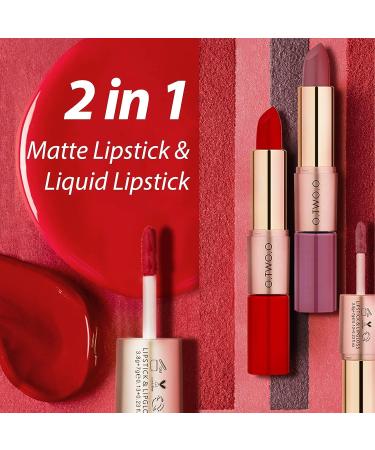 KUAILEGO Rose Gold 2-In-1 Matte Lipstick & Liquid Lipstick - Nude, Long-Lasting Waterproof Velvet Lip Gloss (01) - Buy Online on GoSupps.com