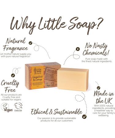 Little Soap Company Organic Grapefruit & Orange Citrus Soap Bar - Vegan, Cruelty-Free, 110g - Eco-Friendly Hand & Body Soap - Buy Online on GoSupps.com
