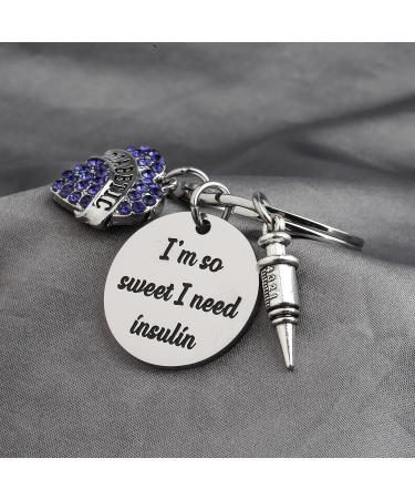 SEIRAA Diabetic Awareness I'm So Sweet I Need Insulin Diabetes Keychain - Perfect Gift for Diabetic Patients - Buy Online on GoSupps.com