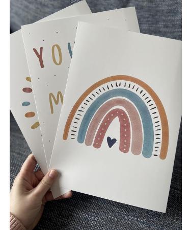 You are My Sunshine Set of 3 - Rainbow Wall Art for Kids' Rooms | Boho-Style Decor & Lyrics Posters (A4) - Buy Online on GoSupps.com