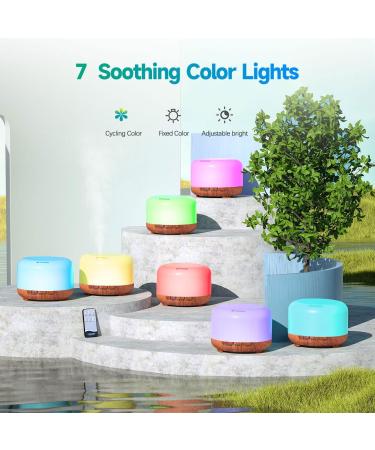 LONID 500ml Wood Grain Essential Oil Diffuser for Large Rooms - Aromatherapy Home Diffuser with Cool Mist (Beech Wood Grain) - Buy Online on GoSupps.com