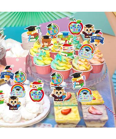 SANNIX Graduation Cupcake Toppers 2024 72Pcs Kindergarten Graduation Cupcake Decorations Graduation Cake Topper Preschool Graduation Picks for School Class Activity Grad Party (9 Design) - Buy Online on GoSupps.com