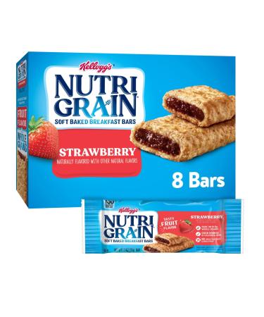 Nutri-Grain Soft Baked Breakfast Bars, Made with Whole Grains, Kids Snacks, Strawberry, 10.4oz Box (8 Bars)
