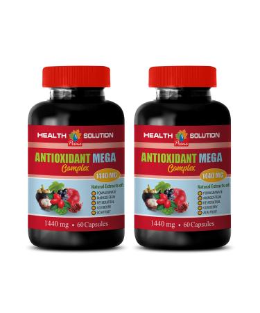 antioxidant complex supplement - ANTIOXIDANT MEGA COMPLEX 1440 MG - Mangosteen extract antioxidant nutritional supplements cranberry pomegranate mangosteen detox and cleanse 2 Bottles 120 Capsules