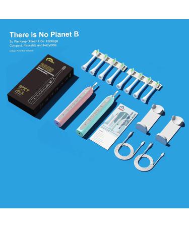 Sound Toothbrush Set - Fast Cleaning Electric Toothbrush in Pink & Teal with 8 Replacement Heads | Buy Internationally - Buy Online on GoSupps.com