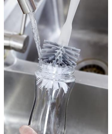 Full Circle Clean Reach Bottle Brush with Replaceable Bristle Brush Head  Bamboo Handle  White Gray - Buy Online on GoSupps.com