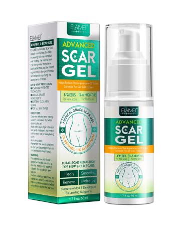 Advanced Scar Gel Scar Diminishing Gel - Treatment for Old and New Scars - Works with Skin's Nighttime Regenerative Activity. 1.7 fl oz 50ml
