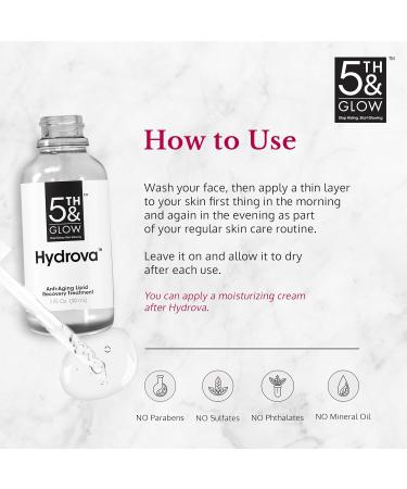 5th & Glow Hydrova Anti-Aging Face Serum - Moisturizer for Dry Skin Reduces Fine Lines & Wrinkles Plumps & Firms Skin - 1 oz - Buy Online on GoSupps.com