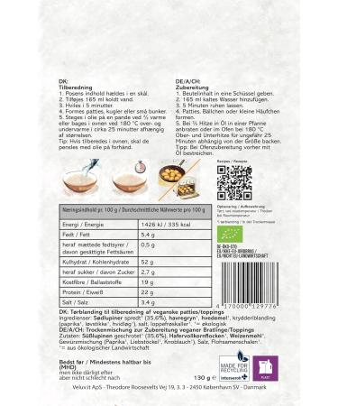 Crispy Lupins Paprika - Organic High Protein Snack Mix for Patties & Fritters | Vegan Treats | Veluv.it - Buy Online on GoSupps.com