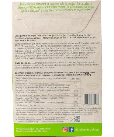  The Konjac Shop The Konjac Shop - Spinach Konjac Noodles 270g - Gluten-Free Pasta - Low in Calories & Carbohydrates - Ideal for Keto Vegans Low-Carb Diets (1 unit) - Buy Online on GoSupps.com
