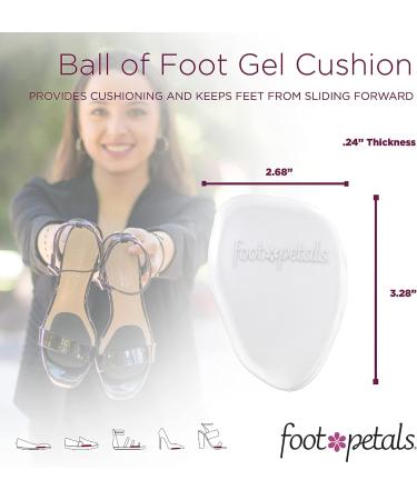Foot Petals Women's Clear Gel Rounded Cushions - 1 Pair, One Size | Comfortable Shoe Inserts - Buy Online on GoSupps.com