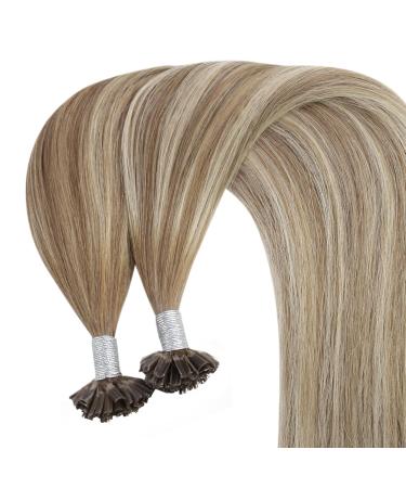 Youngsee Ombre Bonding Extensions - Real Hair U-Tip Brown to Blonde 50cm | Premium Quality 50g #8A/60/8A - Buy Online on GoSupps.com