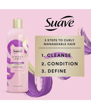 Suave Pink Luscious Curls Shampoo 16.5 oz - Define Curly Hair with Amino Acid Complex | International Shipping - Buy Online on GoSupps.com