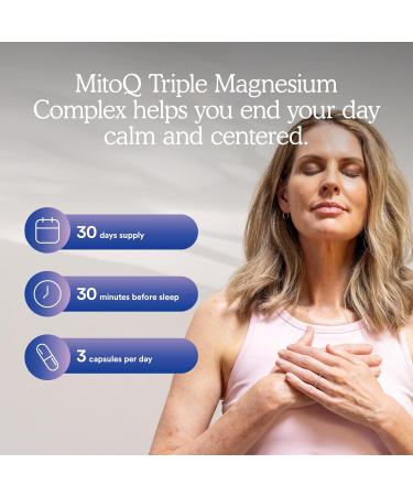 MitoQ Triple Magnesium Complex | Magnesium Glycinate, Taurinate, Oxide with GABA for Heart Health, Stress Management, & Deeper Sleep | High Absorption | 90 Capsules - Buy Online on GoSupps.com