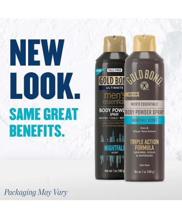 Gold Bond No Mess Talc-Free Body Powder Spray 7 oz. Fresh Scent and Gold Bond Men's Body Powder Spray 7 oz. Nightfall Scent Wetness Protection - Buy Online on GoSupps.com