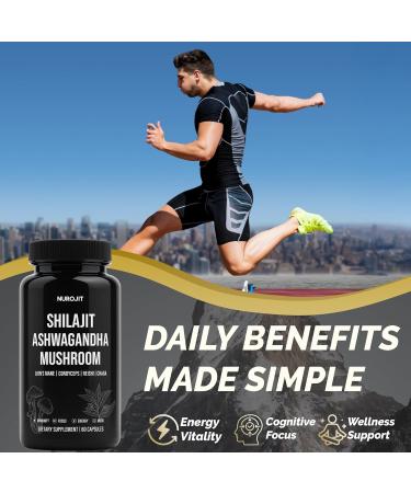 NuroJit Shilajit Ashwagandha Mushroom Capsules Herbal Blend with Lion s Mane Cordyceps Reishi & Chaga Vegan Lab Tested Non-GMO Supplement for Focus Energy Clarity & Daily Balance (60 Caps) - Buy Online on GoSupps.com