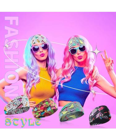 9 Pcs Retro Vintage 80s 90s Headbands - Neon Athletic Sweatbands for Men Women - Ideal for Travel, Party, Hiking - 4 Pcs Included - Buy Online on GoSupps.com
