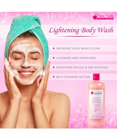 New York Fair & Lovely Skin Brightening Body Wash | 1000ml / 33.8 Fl oz | Exfoliating Shower Gel | Face & Body Cleanser | Skin Brightening Shower GelFor Mand And Women | with Shea Butter and Apricot - Buy Online on GoSupps.com