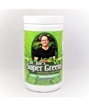 Dr. Joe's Super Greens - Mint Flavor - Vegan Green Superfood Powder with Rice Protein