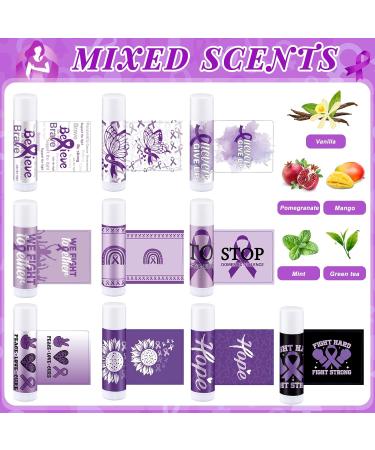 Linyuthia 50 Set Purple Ribbon Awareness Lip Balms Gifts 50 Organza Bags 50 Purple Awareness Ribbon Pins Raise Awareness for Domestic Violence Pancreatic Cancer Lupus Alzheimer's Overdose Awareness - Buy Online on GoSupps.com
