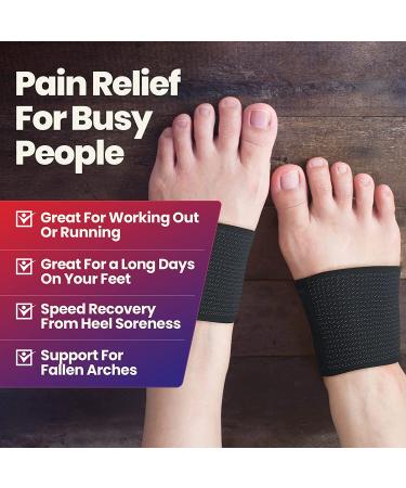 Copper Infused Plantar Fasciitis Arch Supports for Heel Pain Relief - Compression Sleeves Foot Brace for Bone Spurs, Flat Feet, High Arches - Men and Women - Fits Under or Over Socks - Buy Online on GoSupps.com