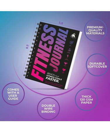 Clever Fox Fitness Journal - Daily Workout Log for Women and Men | Spiral-Bound A5 Planner with Laminated Cover | Thick Pages | Pink & Dark Purple - Buy Online on GoSupps.com