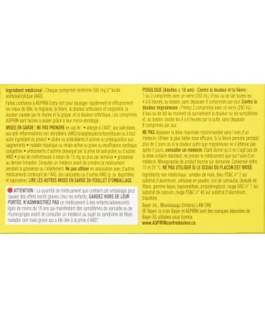 ASPIRIN Extra Strength Tablet 500 mg - Buy Online on GoSupps.com