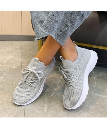 Rytejfes Women's White Sneakers - Summer Lace-Up & Slip-On Shoes for Office & Casual Wear - Available in Gray & Green - Buy Online on GoSupps.com