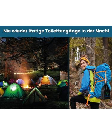 Well-Medication-Safe Urine Bottle for Women - 2-in-1 Design with Discrete Bag & Bright Cord - 1000ml Durable Plastic Urinal for Camping Home Car & Travel - Buy Online on GoSupps.com
