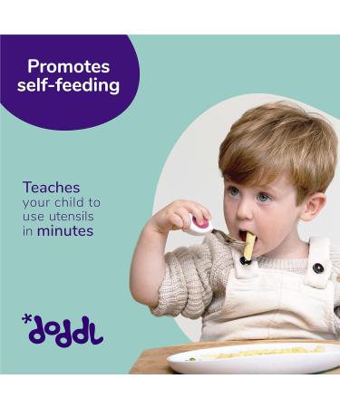 Doddl Toddler Self-Feeding Cutlery Set - Spoon, Fork & Knife | 12months+ (Magenta) - Buy Online on GoSupps.com