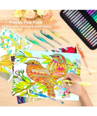 TANMIT 160 Pack Glitter Gel Pens with Case - Artist Colored Markers for Coloring Books, Drawing, Writing - 40% More Ink - Ideal for Adults - Buy Online on GoSupps.com