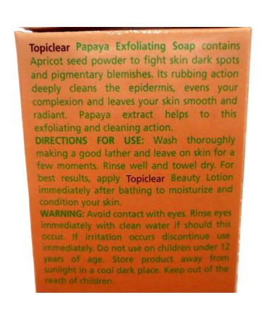 Topiclear Exfoliating Soap with Papaya - 7 oz | Best for Radiant Skin | International Shipping - Buy Online on GoSupps.com