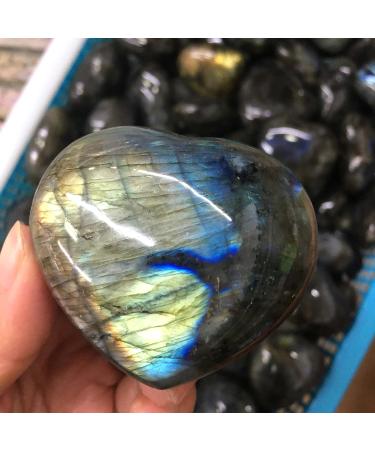 Aura Labradorite HeartCarving Crystal Stone for Decoration NaturalReiki Decoration dingchi Stone Mineral Specimen (Size : 50-60mm) - Buy Online on GoSupps.com