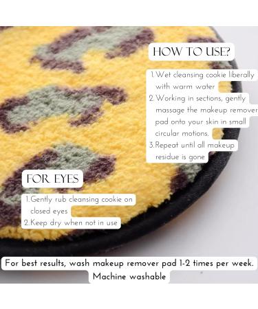 Padim Reusable Makeup Remover Pads - 5 Pack Washable Microfiber Cloths - Eco-Friendly Makeup Eraser for All Skin Types - Leopard Print - Buy Online on GoSupps.com