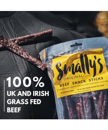  Smally's Biltong Smally's Biltong - 15 Pack Beef Snack Sticks Original Beef Cabbage High Protein Beef Snack Air Dried South African Traditional Beef Sausage - 40g - Buy Online on GoSupps.com