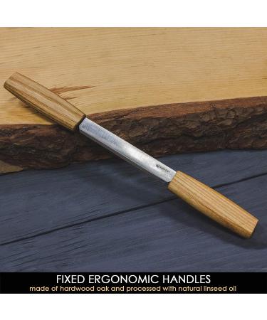 BeaverCraft DK2s Draw Knife with Leather Sheath - Woodworking Tool for Whittling and Carving - Buy Online on GoSupps.com