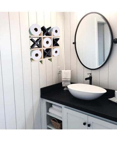 Tic Tac Toe Toilet Paper Holder - Natural with Black X's - Buy Online on GoSupps.com