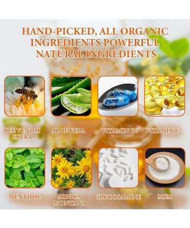 Pure Bee Venom Joint Muscle & Bone Cream Instant Relief Back Neck Hand Feet Knee Muscle Shoulder Ankle Foot Discomfort for Adults and The Elderly 2 Fl Oz (Pack of 1) - Buy Online on GoSupps.com