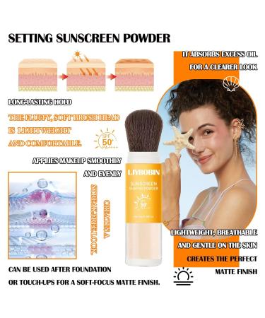 Sunscreen Setting Powder SPF 50+ PA++++ | Oil Control Waterproof Mineral Powder | Lightweight Matte Finish | Includes Sunscreen Brush - Buy Online on GoSupps.com