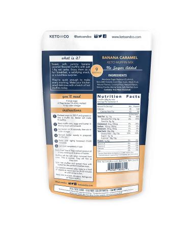Keto and Co Banana Caramel Muffin Mix - Low Carb, Gluten-Free, 8.8 oz - Buy Online on GoSupps.com